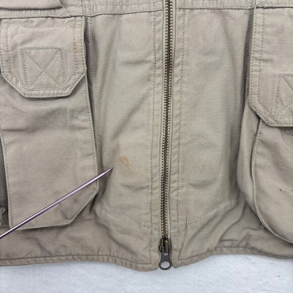 5.11 Tactical Vest Men's Size L Khaki Tan CCW Pockets Cotton Canvas Rugged - Picture 7 of 14